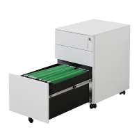 Portable 3 Drawer Mobile Cabinet / Mobile Pedestal / Steel Storage Cabinet