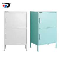 Metal 2-door household storage cabinets steel wardrobes bedside Organizer for  bedrooms living room