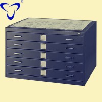 Factory price A0 paper drawing flat file cabinet horizontal plan map file steel storage cabinet with drawers