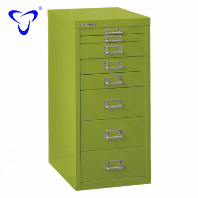 luoyang best quality assembled  green 7 drawers metal steel filing cabinet on desk