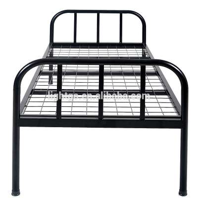 Wholesale Stainless Knock Down Structure Steel Single Bed Customized Size Is Available Hot Sale Single Steel Bed Designs