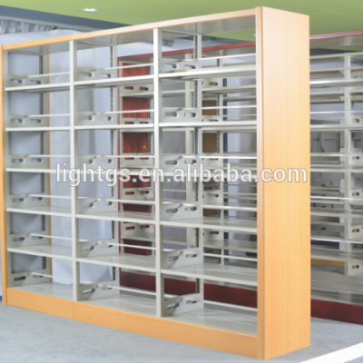 Eco-friendly popular design wooden bookshelf library furniture