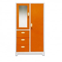 Almirah/ bedroom furniture metal wardrobe cabinet with mirror